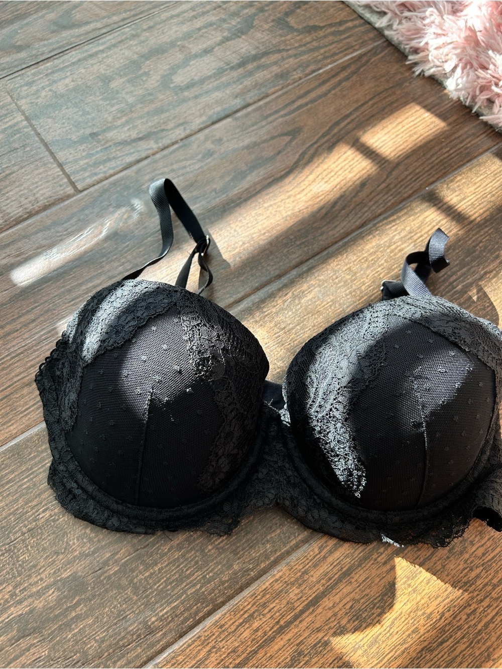 Victoria's Secret Black Lace Padded Bra
